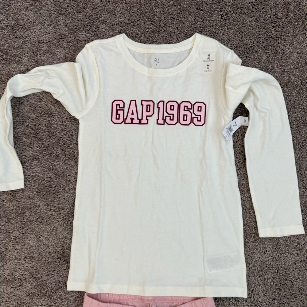 GAP Kids Cream Top and Pink Bottom Set